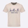 FAGUO Middelbeige Gemeleerd T-Shirt Met Ronde Hals Velo Club Faguo-T-Shirts