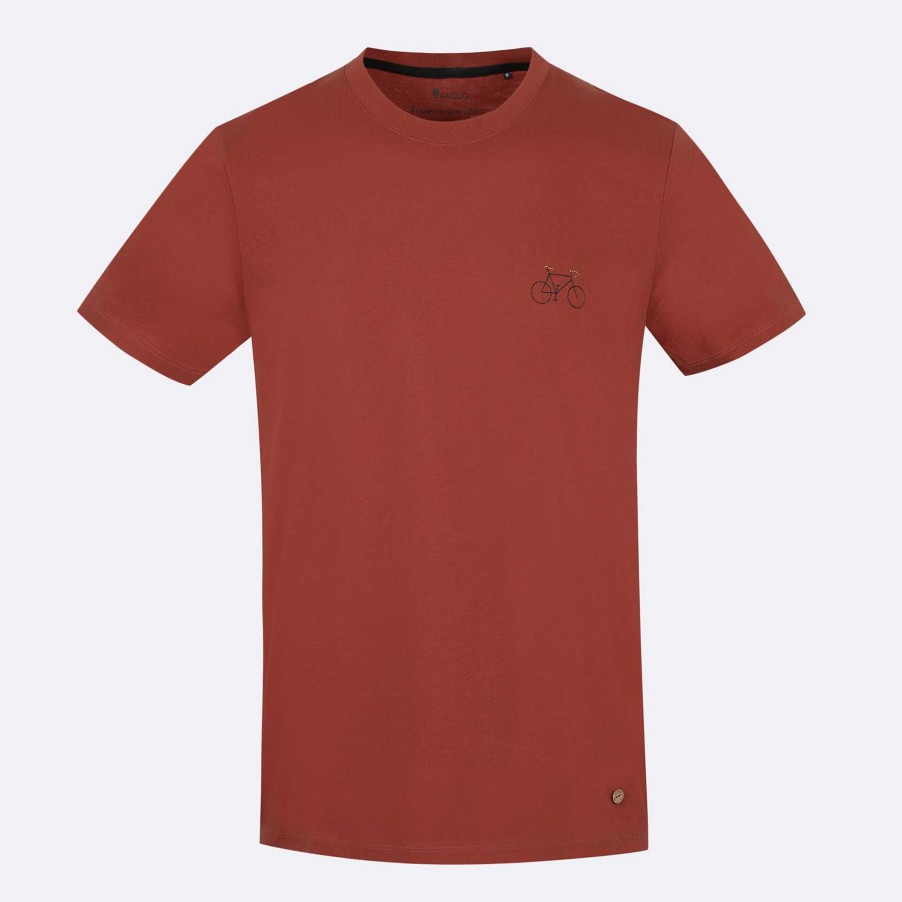 FAGUO Oud Rood T-Shirt Met Ronde Hals Faguo-T-Shirts