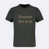 FAGUO Donkergroen T-Shirt Met Ronde Hals Homme Des Bois Faguo-T-Shirts