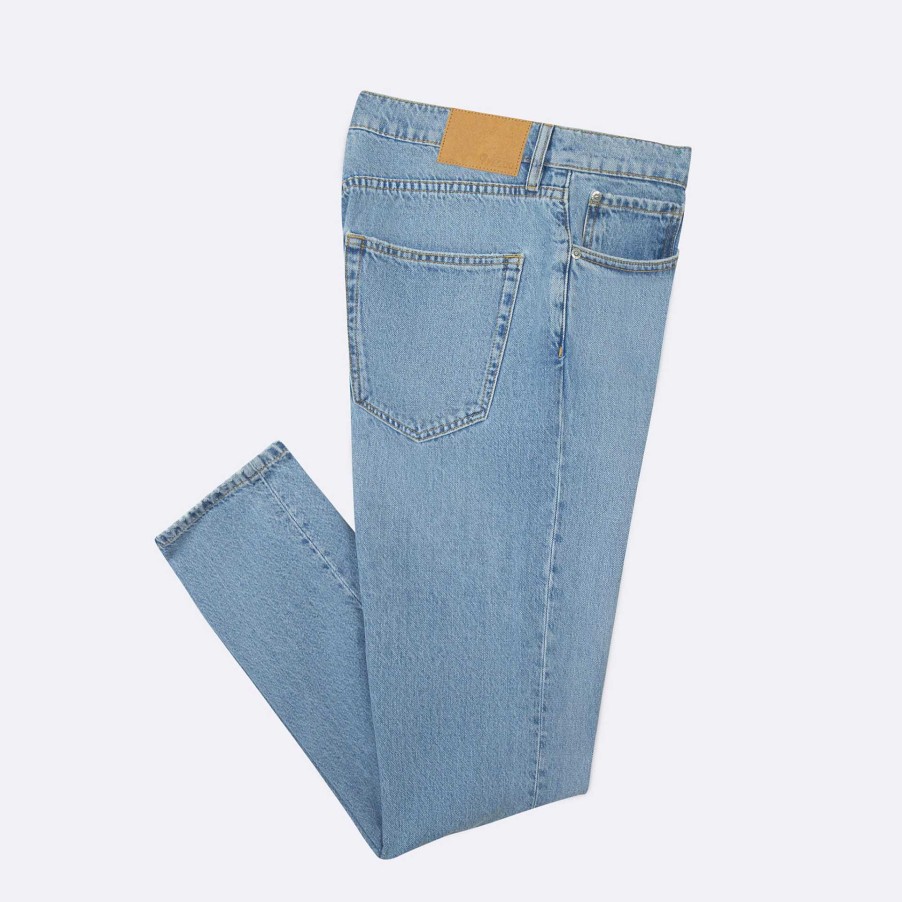 FAGUO Licht Denim Jeans Taps Toelopende Snit Chino'S En Broeken