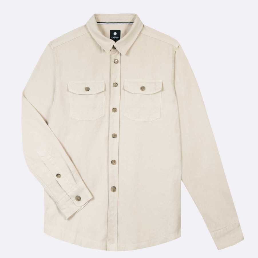 FAGUO Ecru Overshirt Overhemden