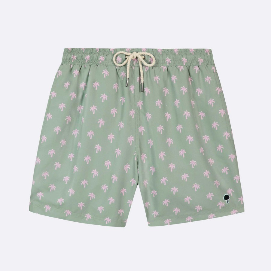 FAGUO Lichtgroene En Roze Badkleding Zwemshort Voor Heren