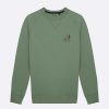 FAGUO Donker Korstmos Sweatshirt Met Ronde Hals, Fietsborduurwerk Faguo-Sweatshirts