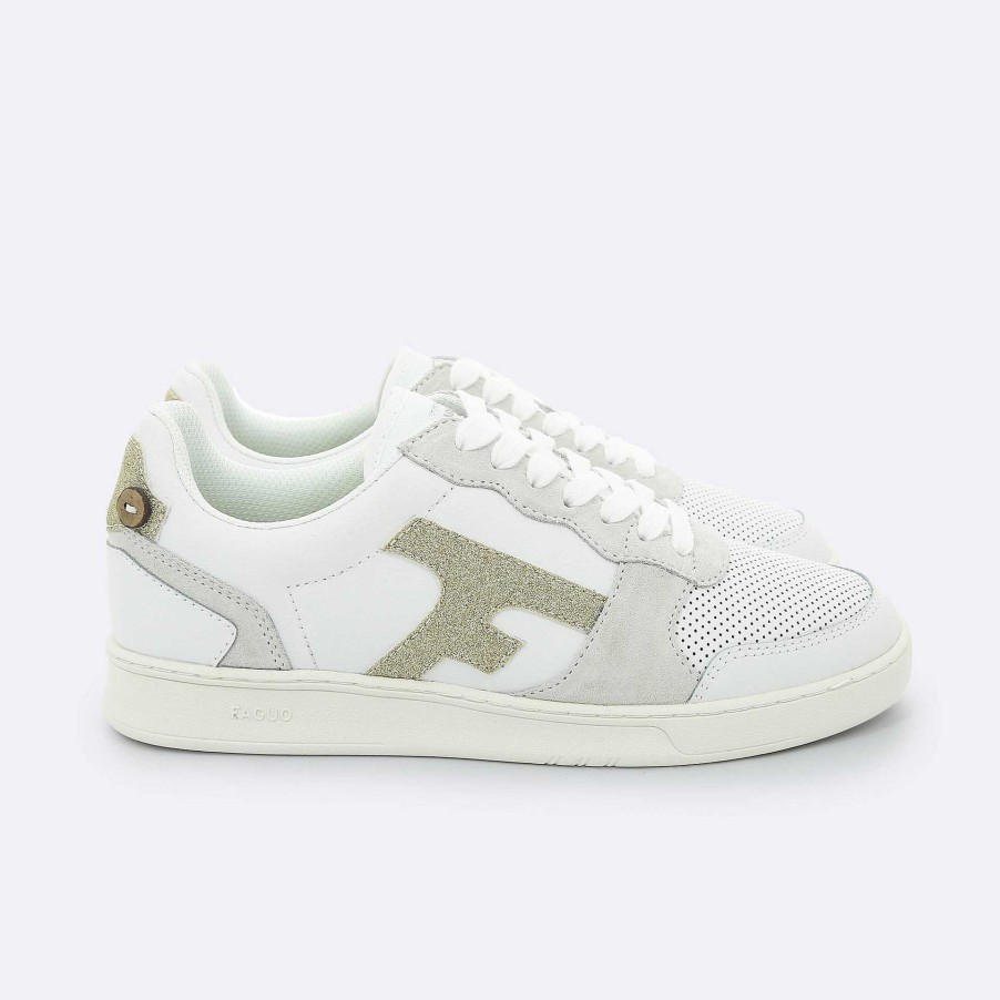 FAGUO Witte En Gouden Sneakers Vrouw - Schoenen